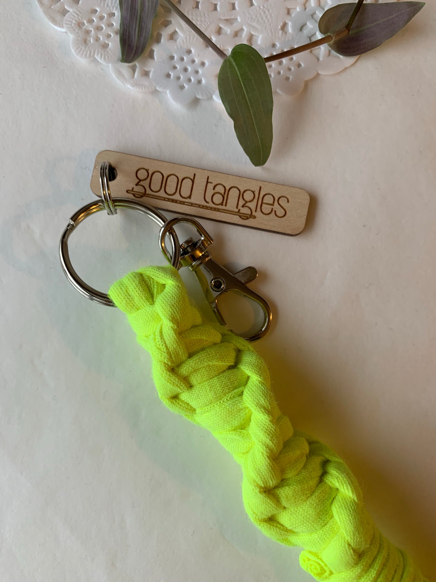 GT Keyring - Twist Fluro Yellow