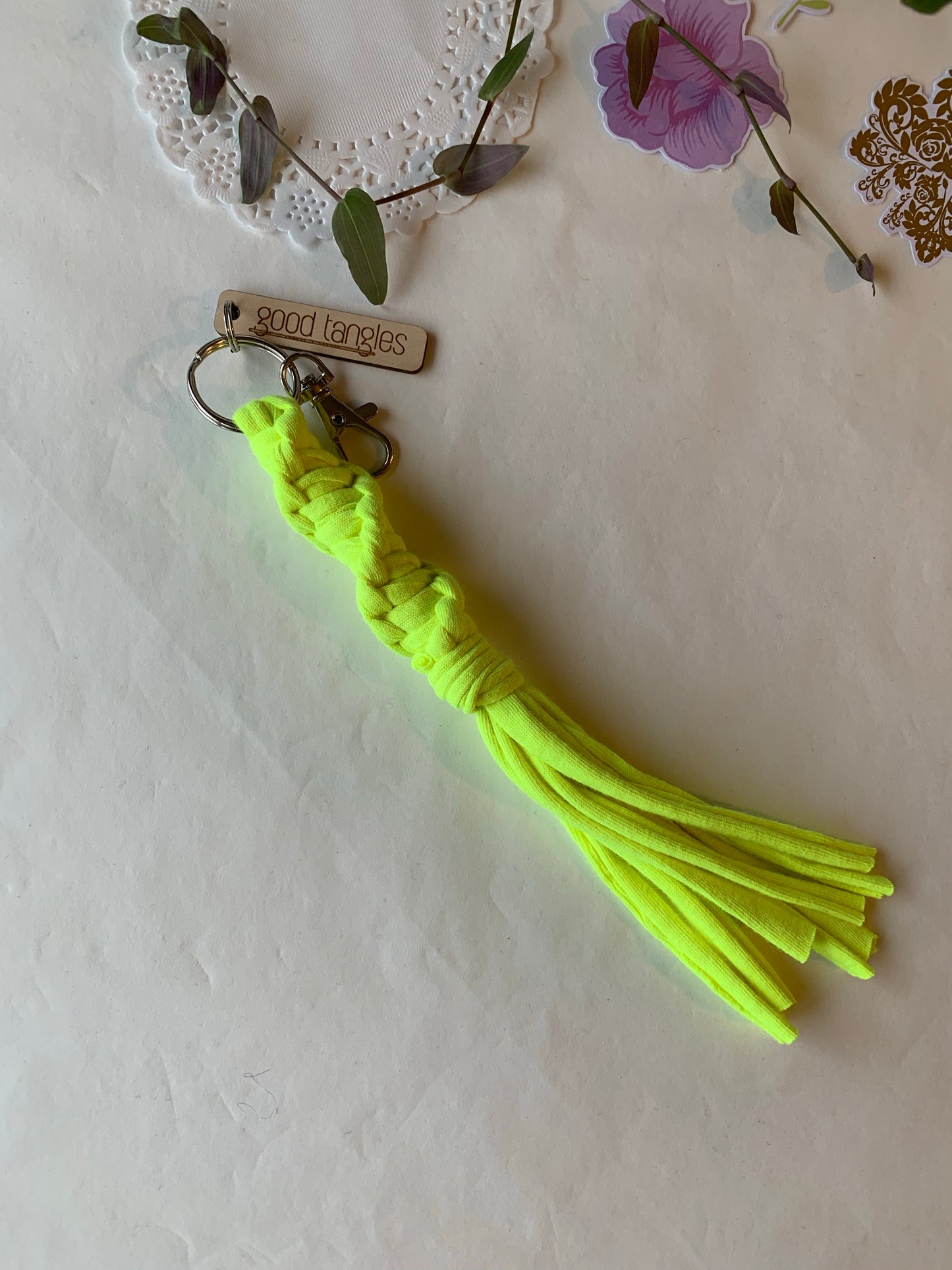 GT Keyring - Twist Fluro Yellow
