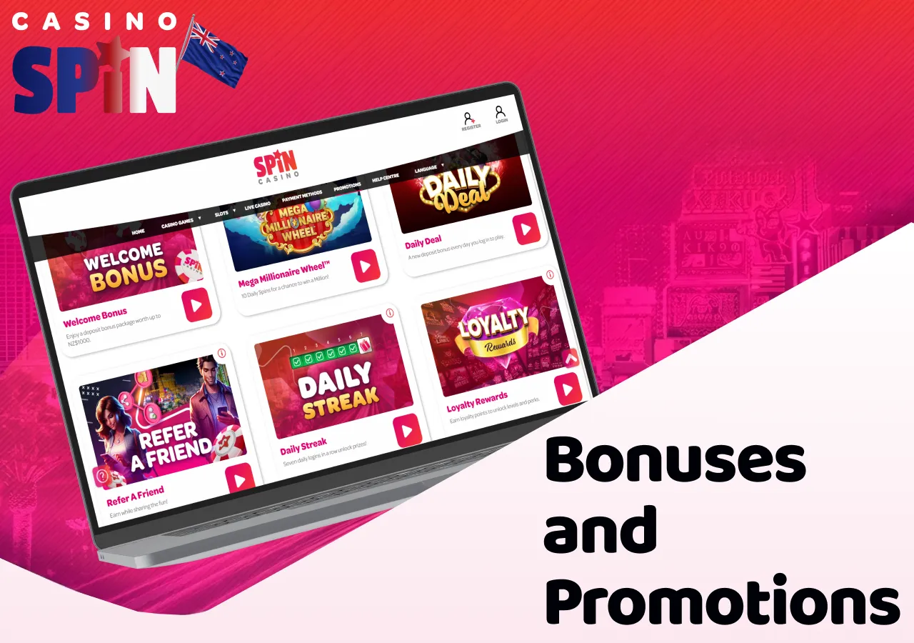 Spin Casino offers welcome bonuses and regular promotions for players.